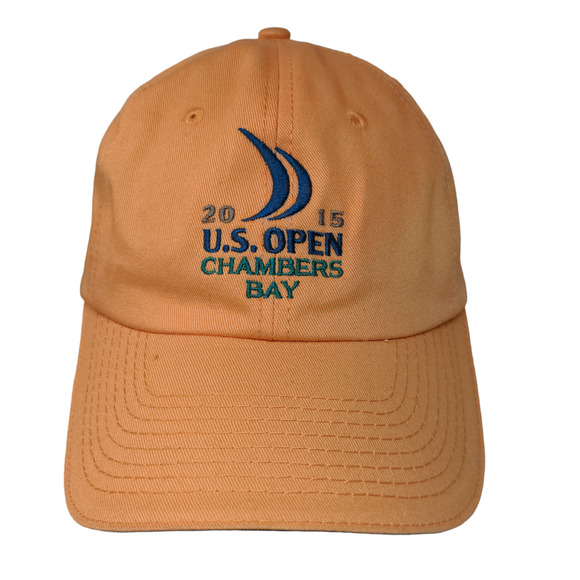 USGA Men's Slideback Hat Orange Adjustable US Open Chamber's Bay 2015 - Picture 1 of 13